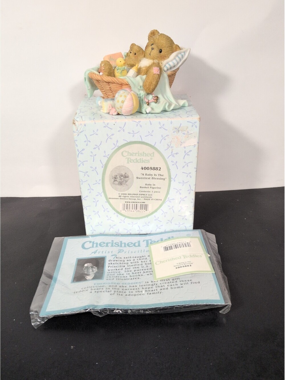 RARE Cherished Teddies Enesco A Baby Is The Sweetest Blessing Basket 4005882